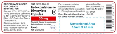 Lisdex Caps 30mg bottle-label.jpg Lisdex Caps 30mg - Lisdex Caps 30mg bottle label